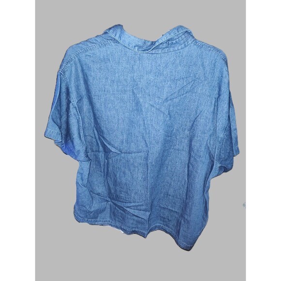 Cabin Creek with Flower Embroidered Denim Shirt - size 3XL - Picture 2 of 3